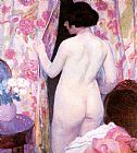 Bernhard Gutmann Canvas Paintings - Nude with Drapery